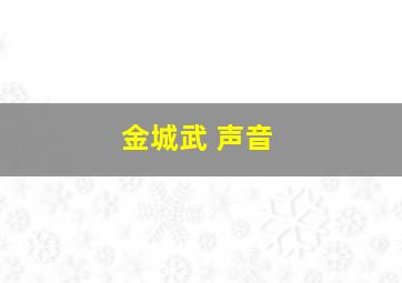 金城武 声音